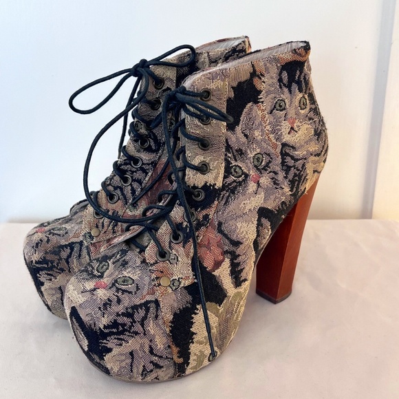 Jeffrey Campbell Shoes Rare Jeffery Campbell Cat Tapestry Lita